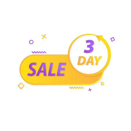 3-day sale, special offer business advertisement tagのイラスト素材