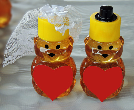 Honey Bear Bride and Groom Favorsの写真素材