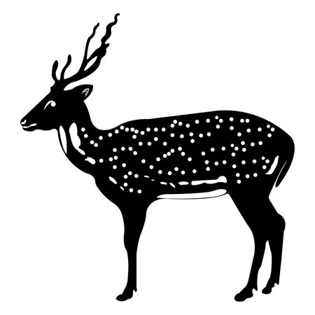 Silhouette of a deer on a white background. Vector illustrationの写真素材
