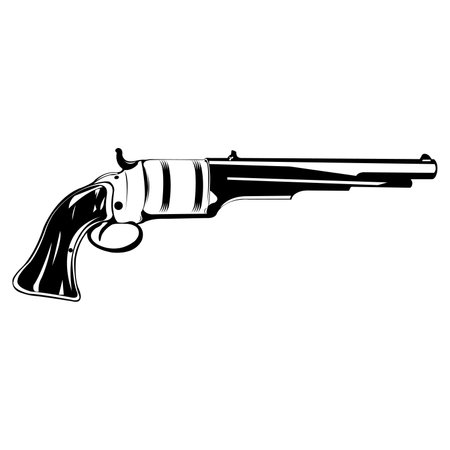 revolver gun on white backgroundの写真素材