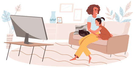 Family activity concept in flat designのイラスト素材