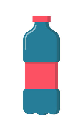 Concept Water bottle ordinary. This vector illustration depicts an ordinary water bottle. It has a flat and simple design, making it perfect for graphic design projects. Vector illustration.のイラスト素材