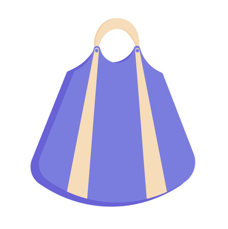Concept Women handbag shopper with small handles. This illustration depicts a flat and cartoonish vector image of a handbag designed for women. Vector illustration.のイラスト素材