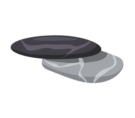 Concept Spa stones with texture stack. This vector illustration features a tranquil spa scene, with black and grey stone textures and subtle lighting. Vector illustration.のイラスト素材