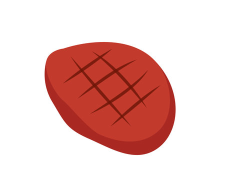 Concept BBQ grilled meat. The illustration is a vector cartoon concept of a flat, featuring a BBQ grill and grilled meat. Vector illustration.のイラスト素材