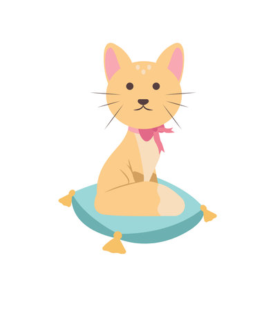 Concept Cartoon medieval fairy tale cat. This illustration is a cute and whimsical cartoon depiction of a fairy tale-inspired character: a fluffy cat. Vector illustration.のイラスト素材