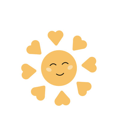 Concept Cartoon medieval heels sun. This illustration is a flat vector design featuring a cute sun, perfect for a fairy tale concept. Vector illustration.のイラスト素材