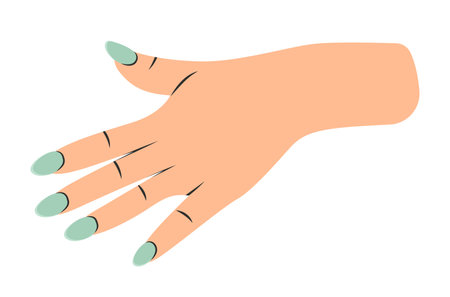 Concept Manicure accessories women hand. An elegant flat vector illustration designed for web use, featuring a sophisticated cartoon concept on a white background. Vector illustration.のイラスト素材