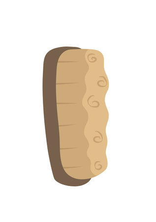 Concept Bath accessories brush. This engaging flat vector illustration is designed for web usage and showcases a delightful cartoon concept centered around bath accessories. Vector illustration.のイラスト素材