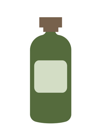 Concept Bath accessories zero waste bottle. Presenting a stylish flat vector illustration designed for web use, this cartoon concept showcases zero-waste bath accessories. Vector illustration.のイラスト素材