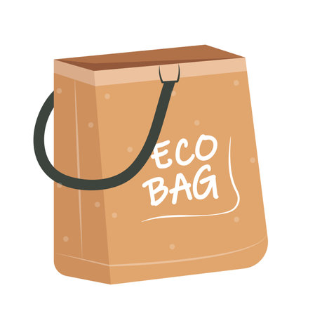 Concept Hand drawn zero waste bag. Introducing a fashionable flat vector illustration tailored for web applications. Vector illustration.のイラスト素材