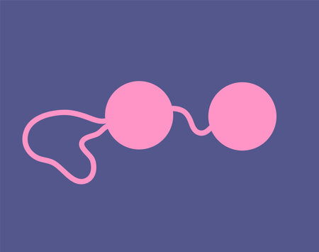 Concept Sex toys bdsm supplements. This flat conceptual illustration features a vector pink sex toy, on a clean purple background. Vector illustration.のイラスト素材