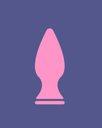Concept Sex toys bdsm supplements. This flat concept illustration features a vector pink vibrator on a clean purple background. Vector illustration.のイラスト素材