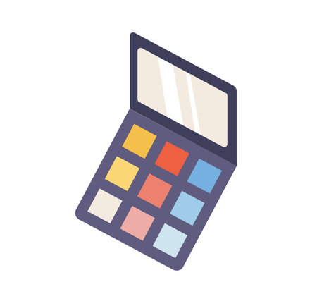 Concept Girls stuff eyeshadows. This illustration is designed in a flat, vector style with a clear concept of girls stuff. Vector illustration.のイラスト素材