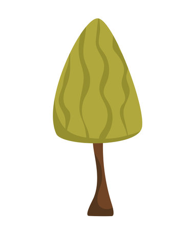 Concept Tree. This illustration showcases a cartoon-style green tree in a flat, vector design on a clean white background. Vector illustration.のイラスト素材
