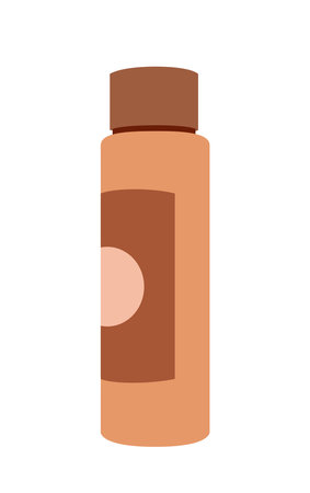 Concept Care cosmetic set cream. The use of flat vector graphics in this illustration of a cream bottle creates a clean and modern look. Vector illustration.のイラスト素材