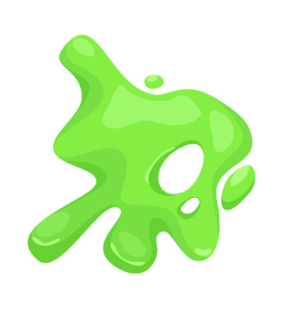 Concept Slime spot liquid. This green slime spot illustration features a unique and eye-catching concept that is sure to capture attention. Vector illustration.のイラスト素材