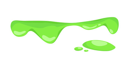 Concept Slime spot liquid. A green slime spot, with a liquid texture, on a white background, designed in a flat vector style. Vector illustration.のイラスト素材
