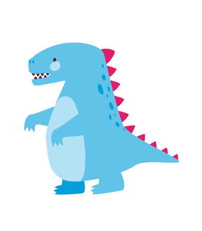 Concept Dinosaurs set. This is a flat vector illustration of cute blue dinosaurs on a white background. The design has a cartoon-like concept with a fun and playful feel. Vector illustration.のイラスト素材