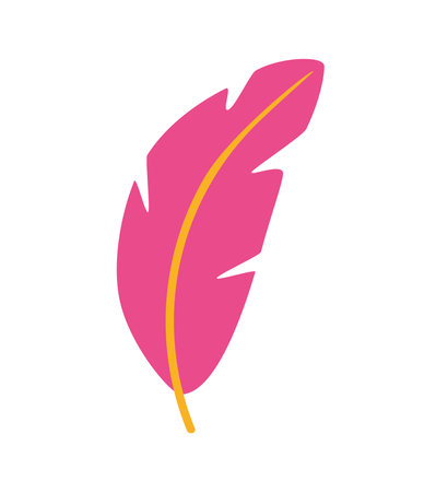 Concept Dinosaurs set feather. The illustration is a flat vector design that showcases the concept of a pink plant branch on a white background. Vector illustration.のイラスト素材