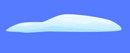 Concept Snow ice liquid spot. The illustration is a flat vector design that showcases a realistic and detailed concept of a snow cap on a blue background. Vector illustration.のイラスト素材