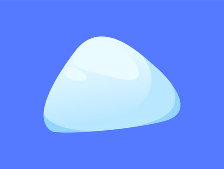 Concept Snow ice liquid spot. The illustration is a flat vector design that showcases an abstract concept of a snow cap on a blue background. Vector illustration.のイラスト素材