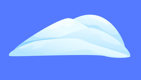 Concept Snow ice liquid spot. The illustration is a flat vector design that features a winter-themed concept of a snow cap on a blue background. Vector illustration.のイラスト素材