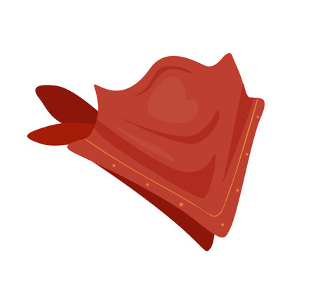 Concept Wild west cowboy face mask. The illustration is a flat vector design that features a concept of the Wild West with a cartoonish cowboy face mask on a white background. Vector illustration.のイラスト素材