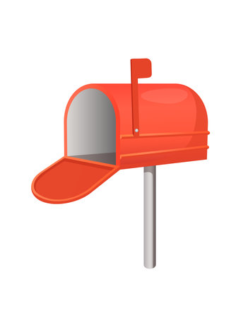 Concept Post mail box. This is a flat vector illustration with a concept of a post mail box design on a white background. Vector illustration.のイラスト素材