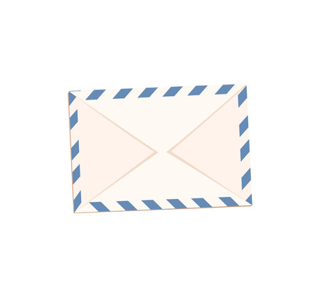 Concept Post mail envelop. This is a flat vector illustration with a concept of a mail envelope design on a white background. Vector illustration.のイラスト素材