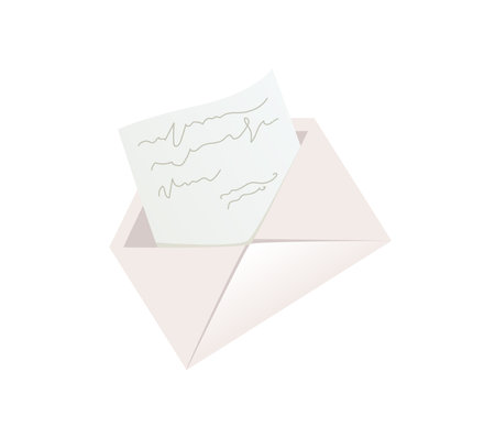 Concept Post mail envelop. This cartoon-style mail envelope design in flat vector style is a fun and creative addition to any project. Vector illustration.のイラスト素材