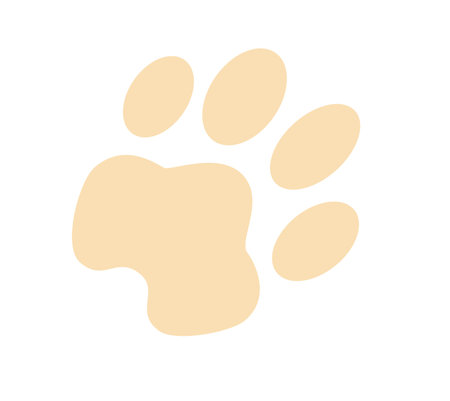 Concept Pet products set dog and cat. This is a flat vector concept cartoon design featuring a pet product, specifically a paw print design. Vector illustration.のイラスト素材