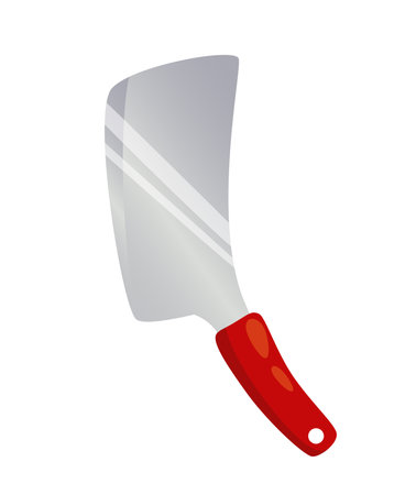 Concept Grill barbecue knife. This illustration is a flat, vector image depicting a cartoon-style kitchen knife commonly used for barbecuing. Vector illustration.のイラスト素材