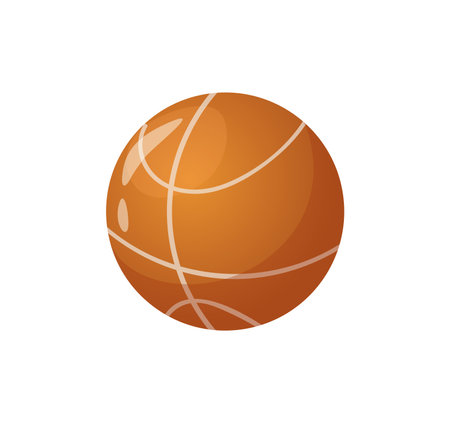 Concept School supplies education volleyball. This is a flat, vector illustration of a cartoon-style volleyball on a white background. Vector illustration.のイラスト素材