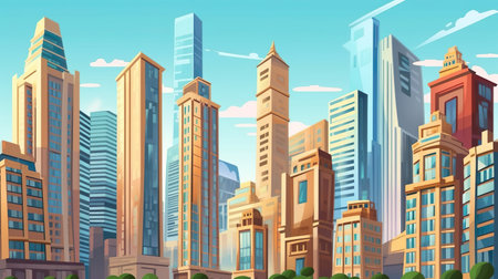 Background Modern architecture. A captivating banner design that celebrates the brilliance of modern architecture against an abstract background. Generative AI.の素材