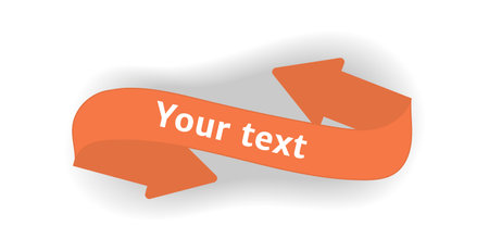 Arrow in the cartoon style. This lively element of set an orange arrow with a shadow and designated text area. Vector illustration.のイラスト素材