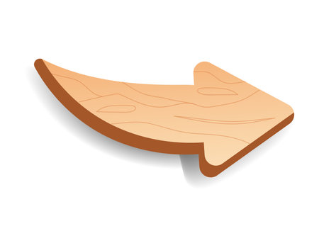 Plaque in cartoon style. This image allow to point the way with flair using this wooden arrow plaque, an essential element from design collection. Vector illustration.のイラスト素材