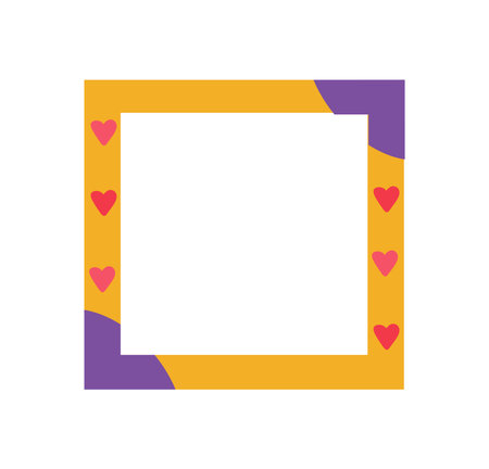 Cute frame decoration in cartoon design. This vibrant design frame - a colorful and decorative addition in bright orange style to versatile set. Vector illustration.のイラスト素材