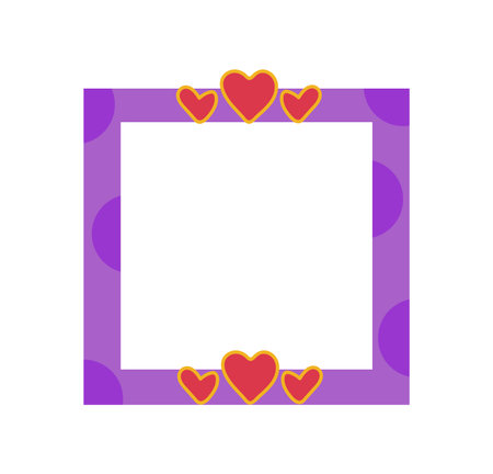 Cute frame decoration in cartoon design. This colorful design frame is the perfect choice for adding decorations and a touch of elegance to pictures in versatile set. Vector illustration.のイラスト素材