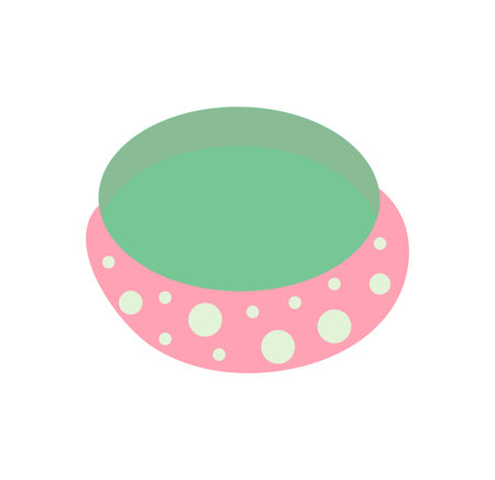 Eco product in flat cartoon style. This illustration feature one element of set of eco products, including a luscious cream, in a colorful and inviting jar. Vector illustration.のイラスト素材