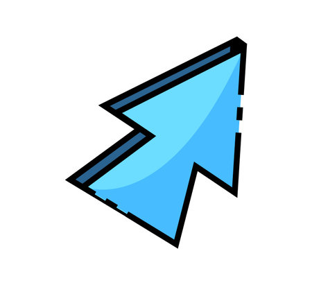 Arrow of set in cartoon style. This captivating illustration invites you to follow the path of vibrant, 3D blue arrow, creating a visually directionally clear design. Vector illustration.のイラスト素材