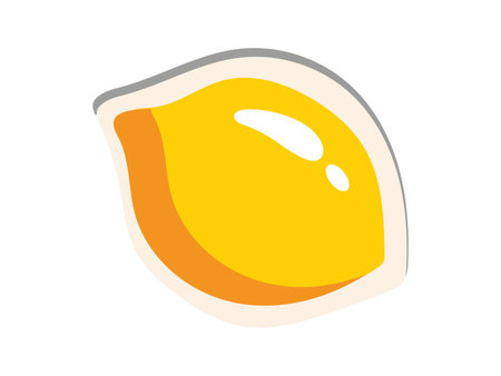 Element of raw food set in flat cartoon design. Bright lemon showcased in this visually appealing design, promoting the goodness of unprocessed, wholesome choices. Vector illustration.のイラスト素材