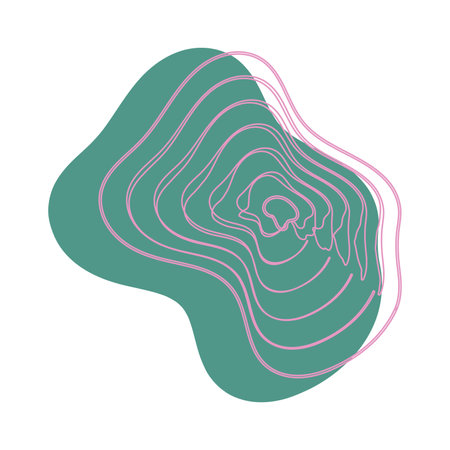 Decorative flower of flat set. Demonstration of the mesmerizing blend of pastel colors and abstract floral design in this artwork. Vector illustration.のイラスト素材