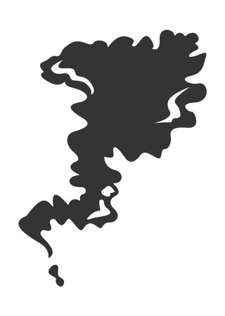Explosion in flat black design. This remarkable illustration showcase the black and white style adds depth and drama to a scene of explosive energy and smoke. Vector illustration.のイラスト素材