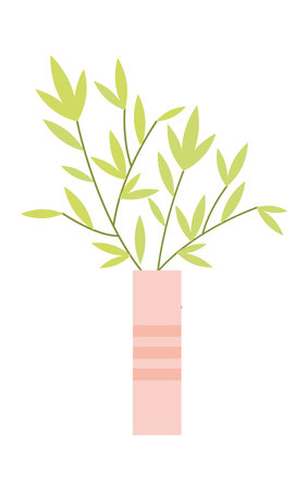 Home flower of flat cartoon set. In this mesmerizing image the colorful pastel style enhances a vibrant home flower infuses the setting with a sense of natural elegance. Vector illustration.のイラスト素材