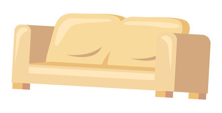 Sofa of flat cartoon set. . The colorful style enhances the allure of the cozy sofa design, enveloping you in a welcoming atmosphere perfect for relaxation. Vector illustration.のイラスト素材