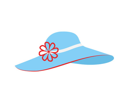 Cloth of flat cartoon set. This colorful womens hat adds a touch of elegance to any outfit, making it a versatile accessory for those who appreciate high fashion. Vector illustration.のイラスト素材