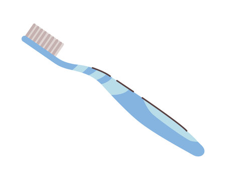 Element of morning routine set. The energetic morning routine ambiance in this colorful artwork highlight a vibrant toothbrush design that adds a freshness to the daily rituals. Vector illustration.のイラスト素材