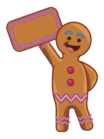Gingerbread element of set in cartoon style. This vibrant illustration of Christmas gingerbread with lively palette create a whimsical scene that radiates holiday cheer. Vector illustration.のイラスト素材