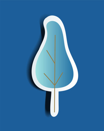 Urban element of winter set in sticker design. Demonstration of the winter vibes with a vibrant touch using this colorful sticker featuring an urban tree. Vector illustration.のイラスト素材